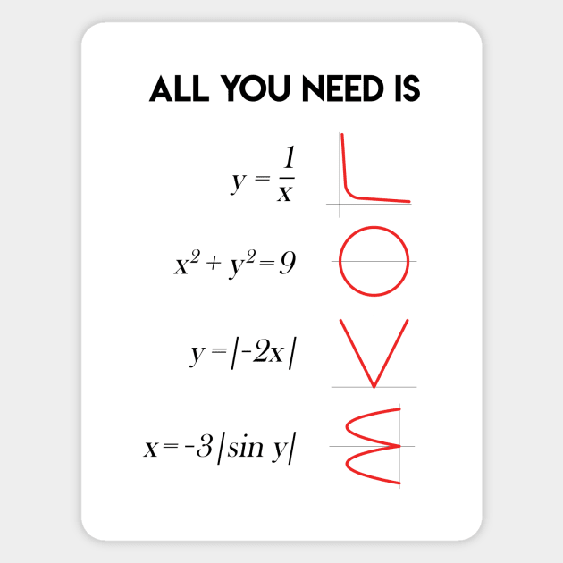 All You Need Is Love Math Teacher Gift Sticker by Lunomerchedes